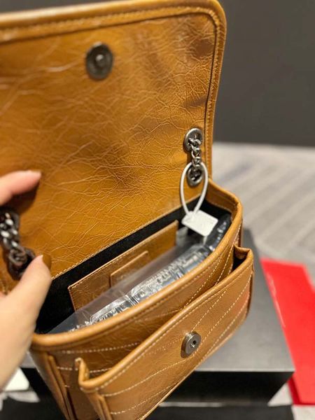

shoulder bag crossbody mens crossbody bag vintage pleated real leather bag front flap handbag with convertible chain and leather shoulder st