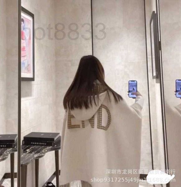 

women's cape designer new cream cashmere hooded cloak women's winter warm wool plaid tassel shawl gpax, Black