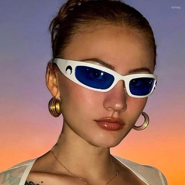

sunglasses wholesale 2023 arrival outdoor uv400 mirror sun glasses custom luxury fashion men women moon cycling sports wrap, White;black