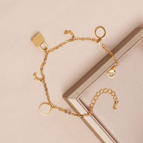 

chain bracelet designer for women vintage friendship lock bracelets for 4 valentines day party lady men bracelet couple love charms bracelet, Golden;silver