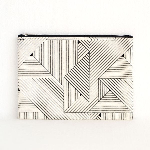 

5pcs cosmetic bags women canvas geometry striped prints travel long storage bag