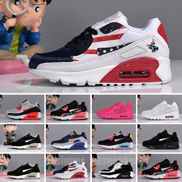 

2023 kids 90 designer brand kids shoes baby toddler classic children boy and gril sport sneakers outdoor sports 2013, Black