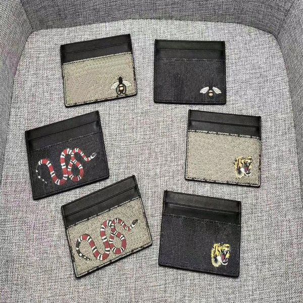 

classic printed animal small card bag fashion multi-card position protective sleeve designer small coin purse234k, Red;black
