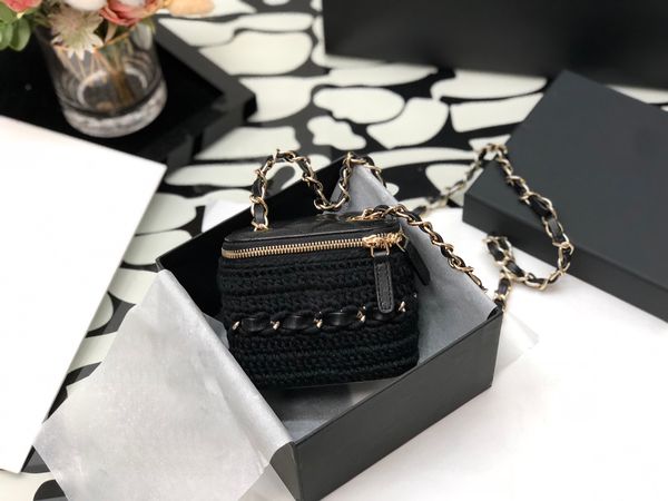

2023 spring zipper purse box bag designer handbag women luxury bag crossbody bag chain one shoulder bag mini bag c metal logo