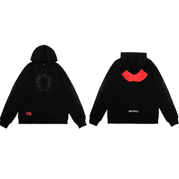 

ch hoodies sweatshirts 2023 winter print pullover chrome hooded hearts arm quality ch loose chromeheart sanskrit jacket hnxp, Black