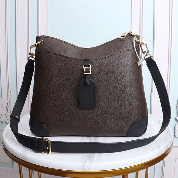 

23/32cm vintage bucket bag designer crossbody bags shoulder back handbags soft canvas cowhide leather totes luxury purse fashion lattice m45