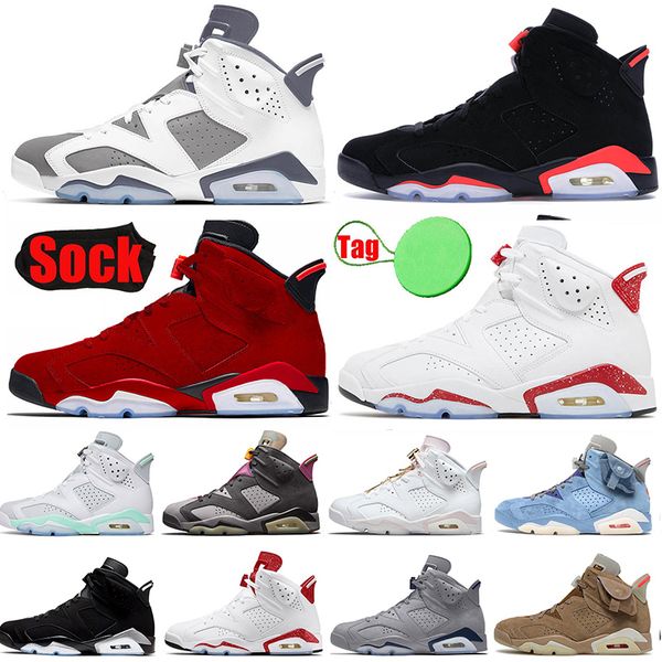 

mens women jorda 6 6s basketball shoes jumpman jordens 6 travis scotts unc toro retros black infrared cool grey georgetown black cat trainer, White;red