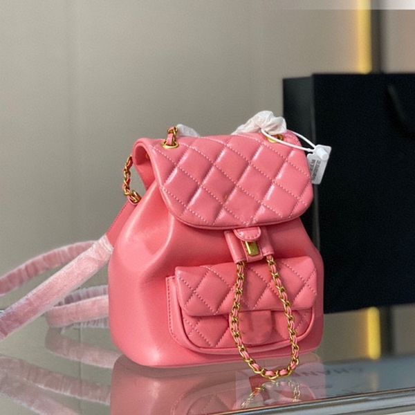 

designer mini backpack purse channel bag luxury backpacks shoulder cross body woman channel purses card holder quilted leather duma mini han