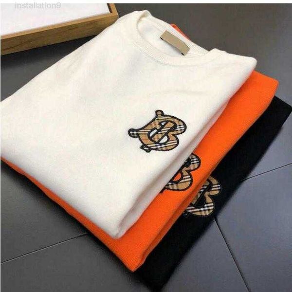 

0eod 22ss designer sweater mens sweaters letter embroidery long sleeved t shirt round neck cashmere hoodie loose casual pullover jacket men, Black