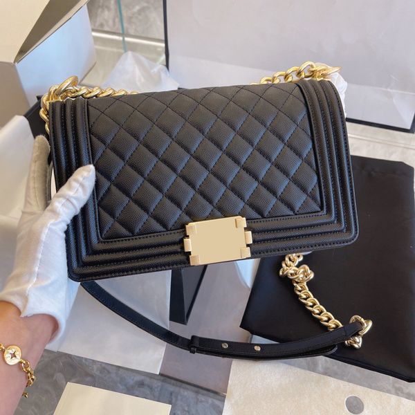 

classic caviar girl boy quilted bags vintage gold/silver hardware matelasse chain shoulder wallets women calfskin large capacity luxury hand