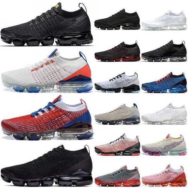 

men's tracksuits designer running shoes for men women triple black white fashion fly knit cushion trainers zapatos outdoor sneakers wal, Gray