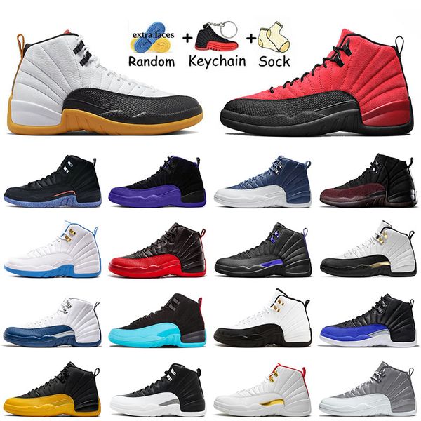 

fashion jumpman 12 12s xii basketball shoes flu game stealth hyper royal twist stone blue men women dark concord outdoor sneakers 36-47