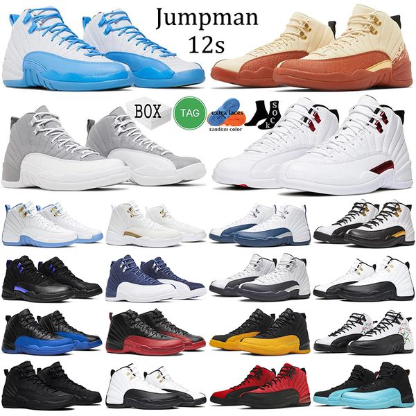 

jumpman 12s 12 retro basketball shoes with box stealth university blue floral dark grey twist burnt sunrise the master dark concord mens