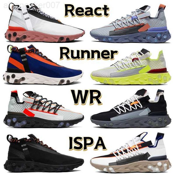 

2022 react runner mid ispa mens running shoes blue void white light crimson platinum tint volt wolf grey black ghost aqua men trainers women