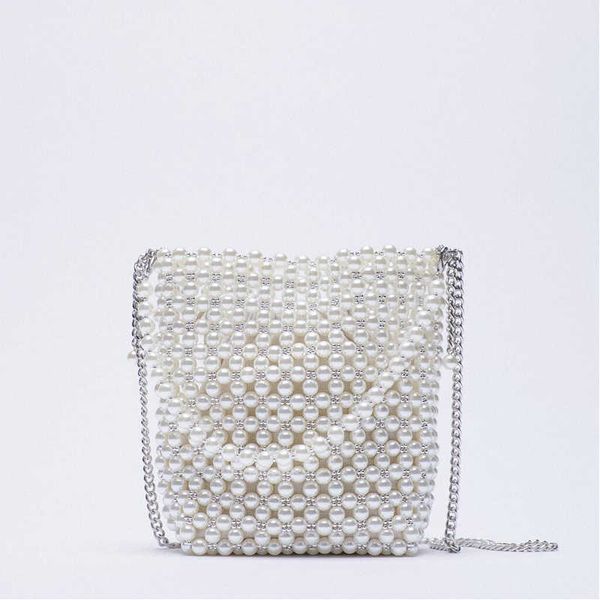 

evening bag za new pearl beads bag white fairy portable messenger s with chain f