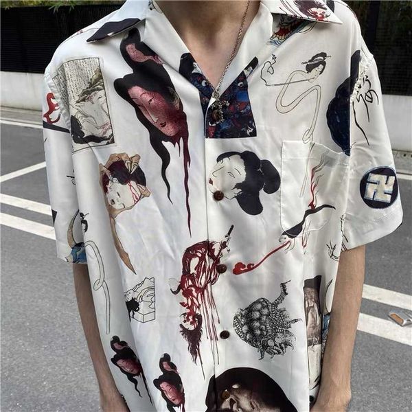 

men's t-shirts 2022ss wacko maria shirt men women t-shirt wacko maria hawaiian short shirt summer style tees t230111, White;black