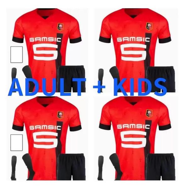 

22 23 stade rennais camavinga soccer jersey doku 2022 2023 rennes bourigeaud maillots de foot truffert terrier maouassa nzonzi aguerd footba, Black