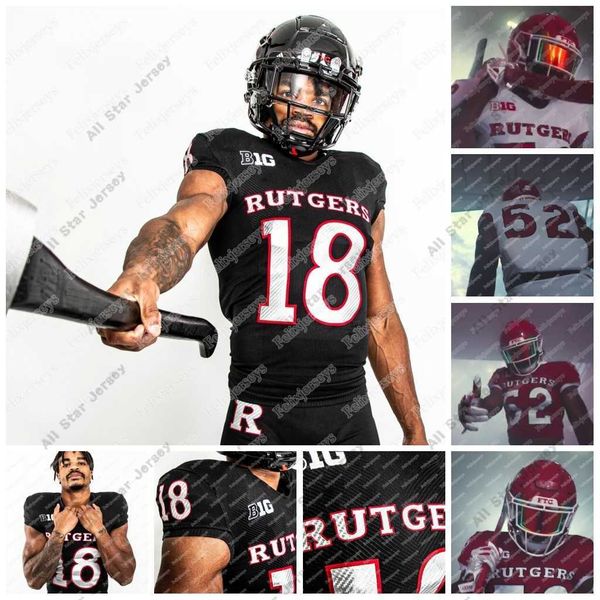 

2020 rutgers scarlet knights blackout jersey austin albericci mclane carter johnny langan artur, Black