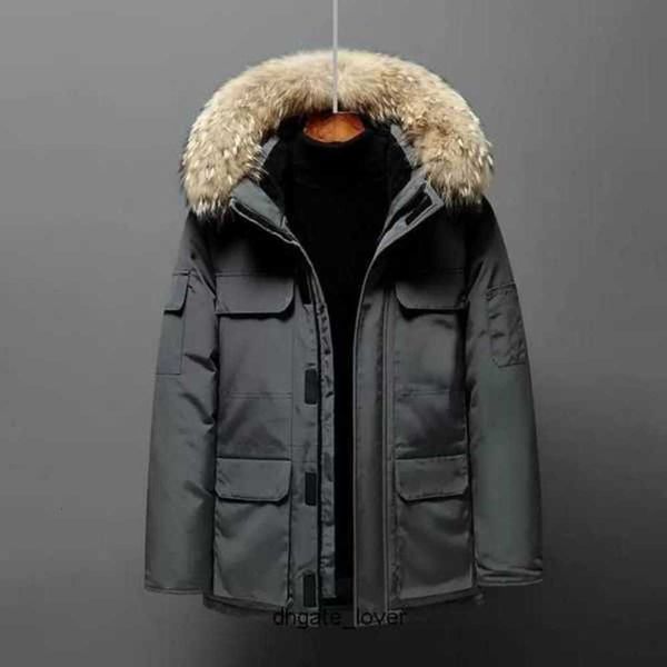

2023 men winter down jackets parkas jassen chaquetas outerwear wolf fur hoodeds manteaus wyndhams jacket coat letters printed outwears3odk, Black;brown