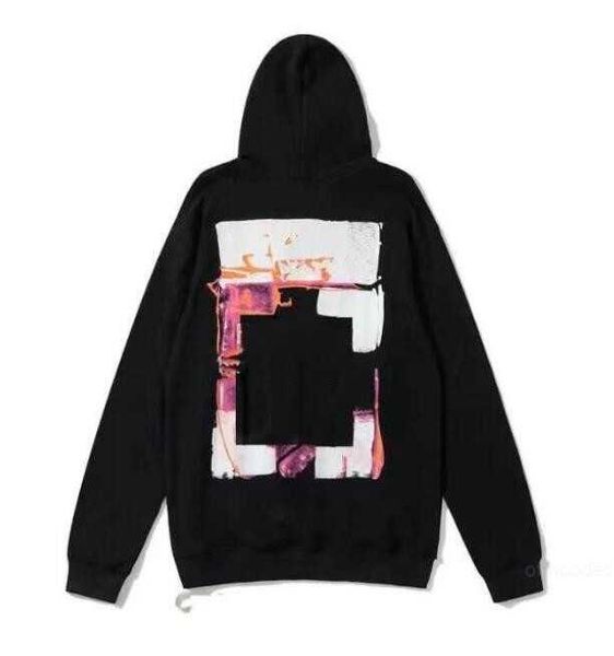 

2022offs white %60 off style trendy fashion sweater painted arrow crow stripe loose hoodie men's and women's t-shirts 15dc, Black
