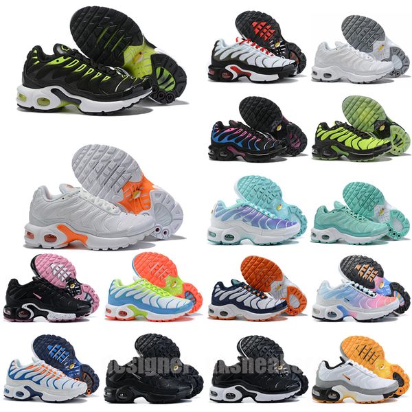 

tn kids shoes tn enfant breathable soft sports chaussures boys girls tns plus sneakers youth trainers size 25-35, Black