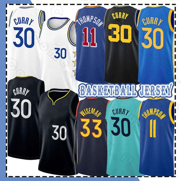 

stephen curry klay thompson basketball jerseys 11 30 donovan mitchell james wiseman 45 33 2023 city shirt black blue white edition jerseys, Black;red