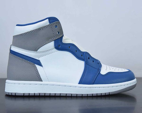 

shoes jumpman 1 high og true blue 1s white-cement grey outdoor sports sneaker