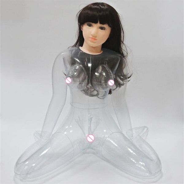 

65cm beauty items pvc transparent inflatable art female mannequin doll male name device m-leg aircraft cup gun frame with hair head articles