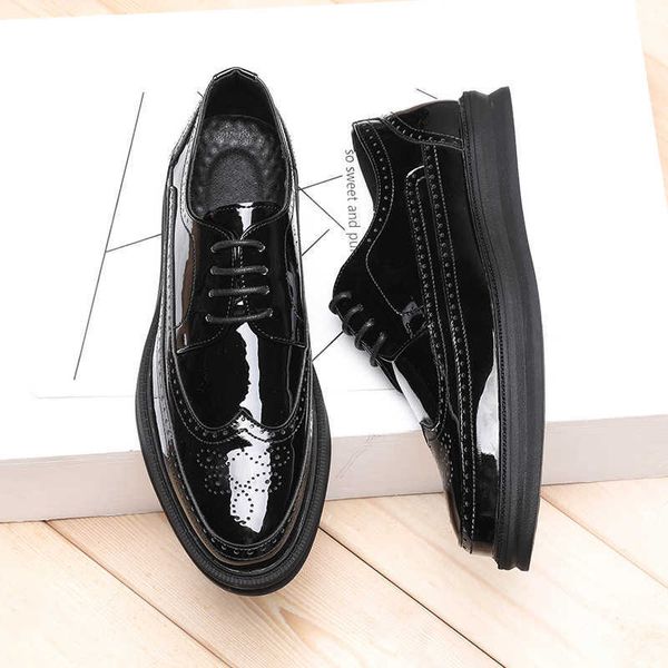 

dress shoes oxford shoes fashion brogue men leather formal man comfo, Black