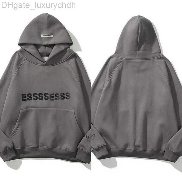 

esss men's luxury sweatshirts jackets hoodies men women chest letter pullover hoodie hooded sweater loose casual sweatshirt couple coa, Black