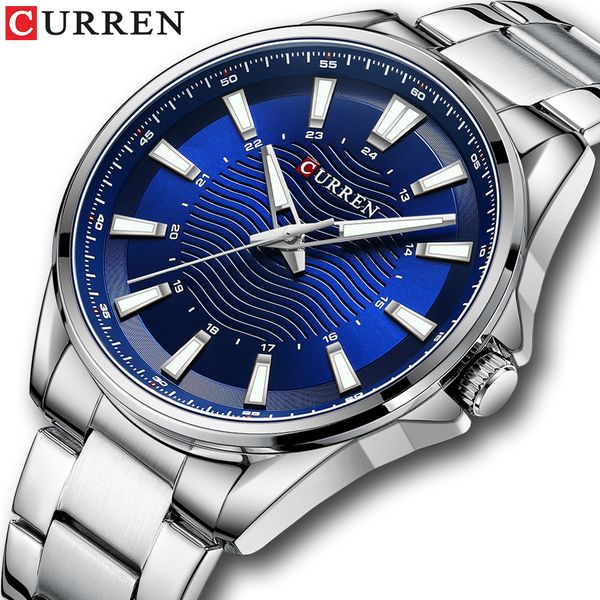 

wristwatches curren classic simple stainless steel quartz wristwatches fashion brand mens watches with luminous hands 230113, Slivery;brown