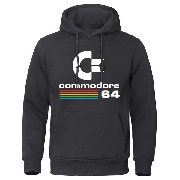 

men's hoodies sweatshirts fashion men tracksuit autumn winter male hoodie commodore 64 cool man clothing long sleeve brand 230113, Black