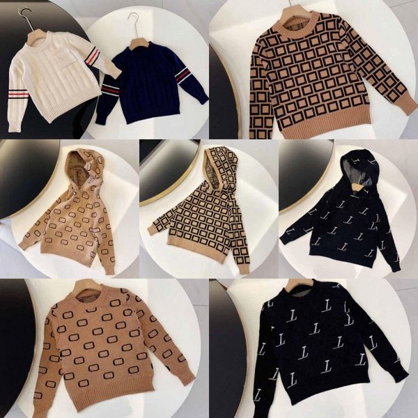 

kids sweaters boys girls fashion pullover children casual sweatshirts autumn winter warm baby infant hooded sweater letter printed sweater y, Blue