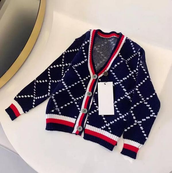 

kids sweater cardigan winter warm boy girls knitted sweatshirts baby hoodies fashion letter hooded sweaters 2 styles size 90cm-150cm, Blue