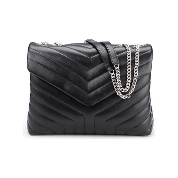 

7a designer loulou shoulder bag matelasse calfskin y-quilted overstitching leather and grosgrain lining large-capacity message handbag