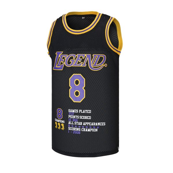 

men's fashion legend 8 athletic 24 mamba bryant basketball jersey, Black;red