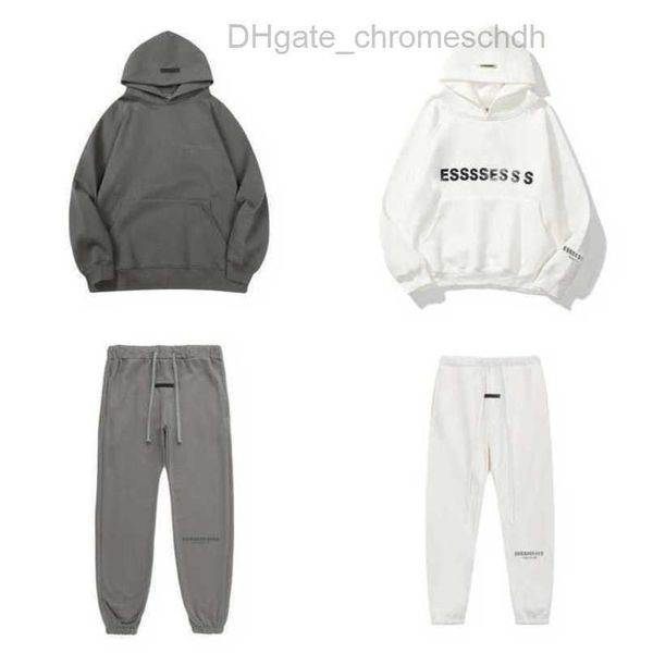 

luxury fashion sweatshirts men's essss tracksuits letter hoodies men women sportswear hooded pant coat sweater casual pullover couple, Gray