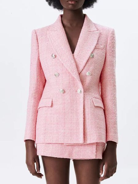 

women's suits blazers kumsvag summer women casual coats slim veins double breasted solid female elegant ol street blazer outerwear 2301, White;black