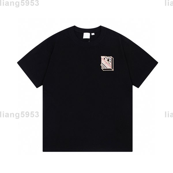

spring and summer new shirt high grade cotton sweatshirts printing short pants sleeve round neck panel t-shirt size s-m--xl-xxl-xxxl color, Black
