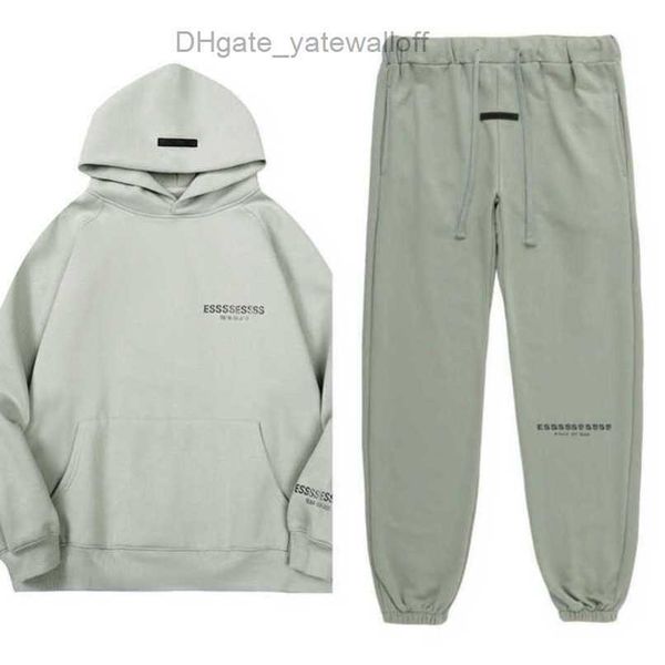 

sweatshirts fashion men's luxury essss tracksuits letter hoodies men women sportswear hooded pant coat sweater casual pullover couple, Gray