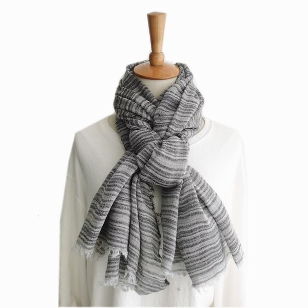 

scarves men autumn winter cotton linen scarf accessories for striped warm long fashion brand bufanda 230106, Blue;gray