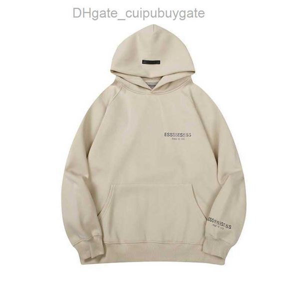

jackets esss entials men's sweatshirts luxury hoodies men women chest letter pullover hoodie hooded loose sweater casual sweatshirt co, Black