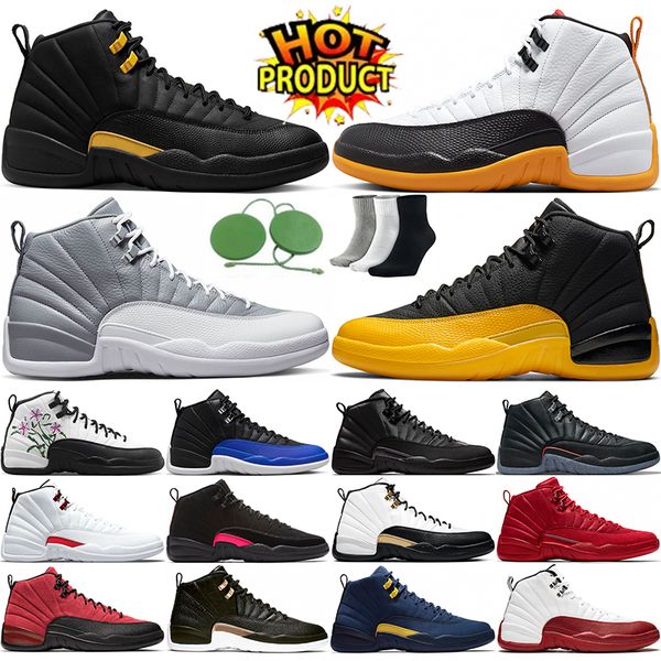 

basketball shoes jumpman retro 12s 12 black taxi cherry playoffs twist reverse flu game university gold hyper royal game royal mens trainers