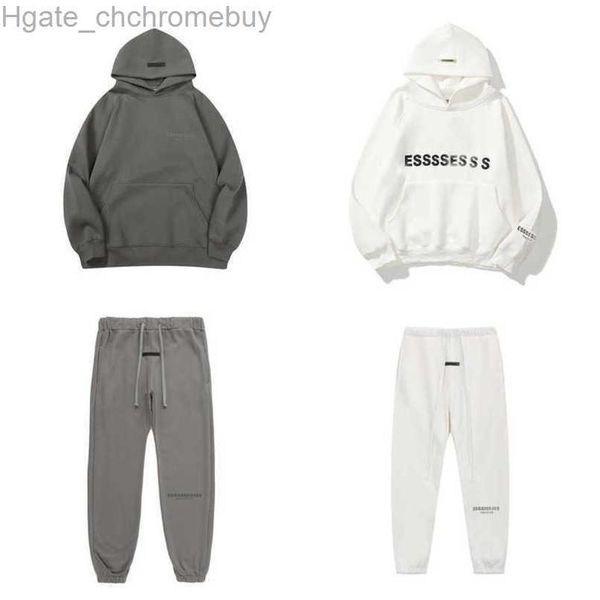 

men's luxury fashion sweatshirts esss tracksuits letter hoodies men women sportswear hooded pant coat sweater casual pullover couple h, Gray