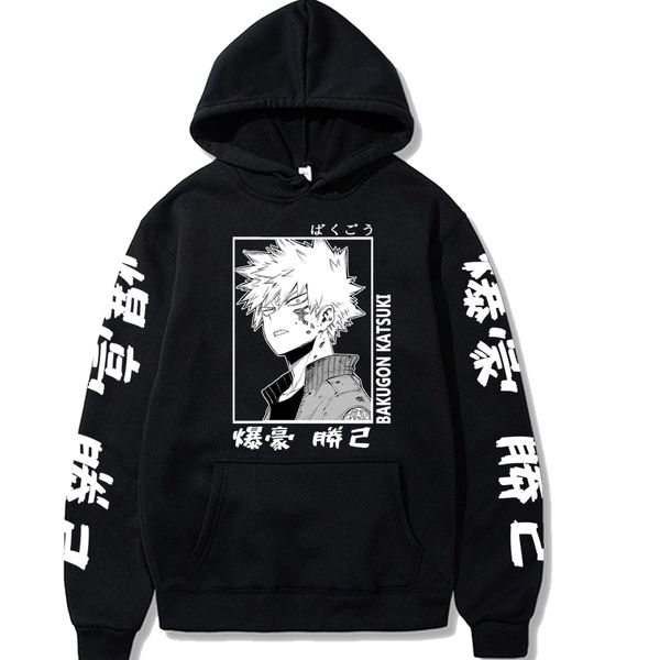 

men's hoodies sweatshirts harajuku my hero academia men women long sleeve sweatshirt bakugou katsuki anime manga black clothes 230113