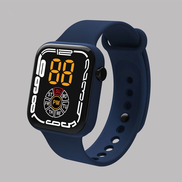 

fashion kids watches new sport led digital watches silicone band waterproof children boys girls electronic wristwatch for gifts, Slivery;brown