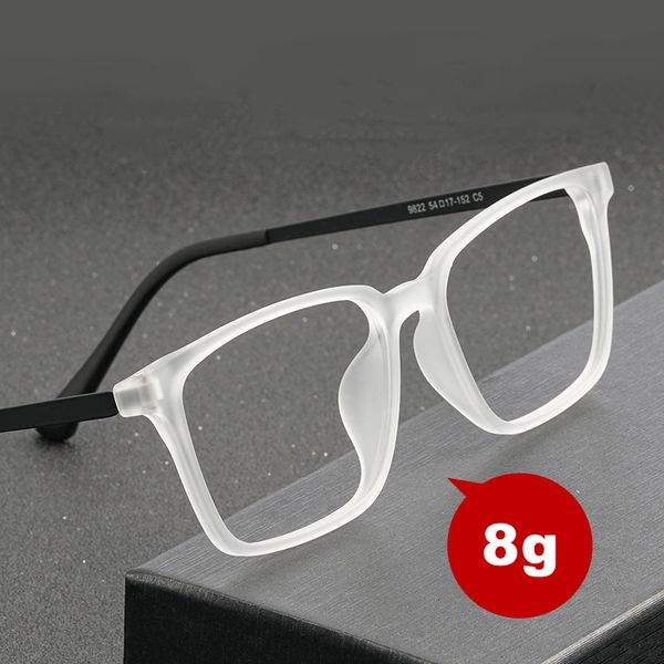 

sunglasses frames ultralight tr90 glasses pure myopia men comfortable retro square large size optical eyewear 9822 230106, Silver