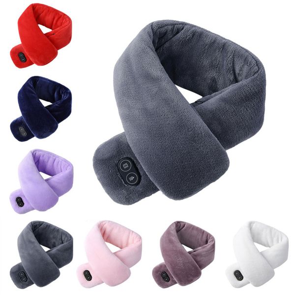 

fashion face masks neck gaiter usb heated winter scarf men women shawl foreign trade smart heating solid color vibration waterproof male fem