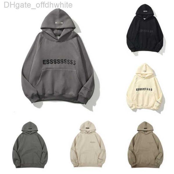 

sweatshirts ess men's luxury jackets hoodies men women chest letter pullover hoodie hooded loose sweater casual sweatshirt couple coat, Black