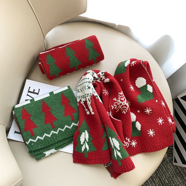 

scarves christmas gift tree scarf female autumn winter warm versatile student couple korean version year neck 230106, Blue;gray